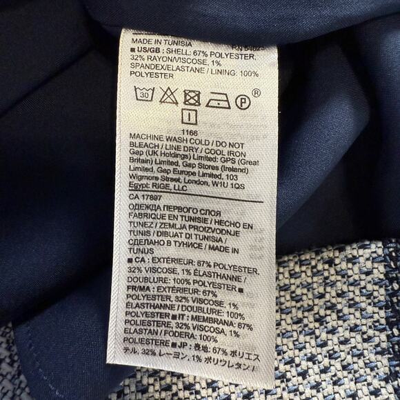 Women's Banana Republic Blue and White Checked Pencil Skirt Size O - Picture 4 of 8